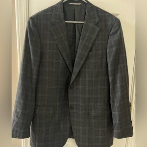 CANALI Plaid Wool & Cashmere Lana Sport Coat Check Grey Blazer 37R